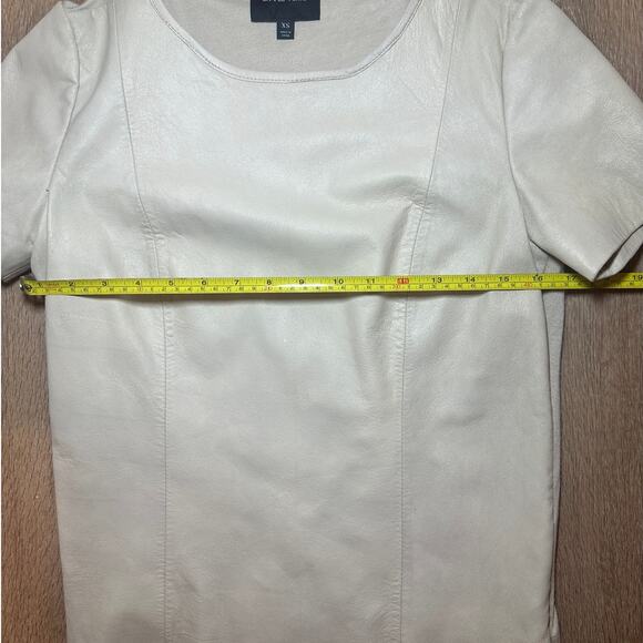 La Fee Verte Anthropologie Tan Leather Top XS Minimalist Workwear Western - Picture 4 of 8